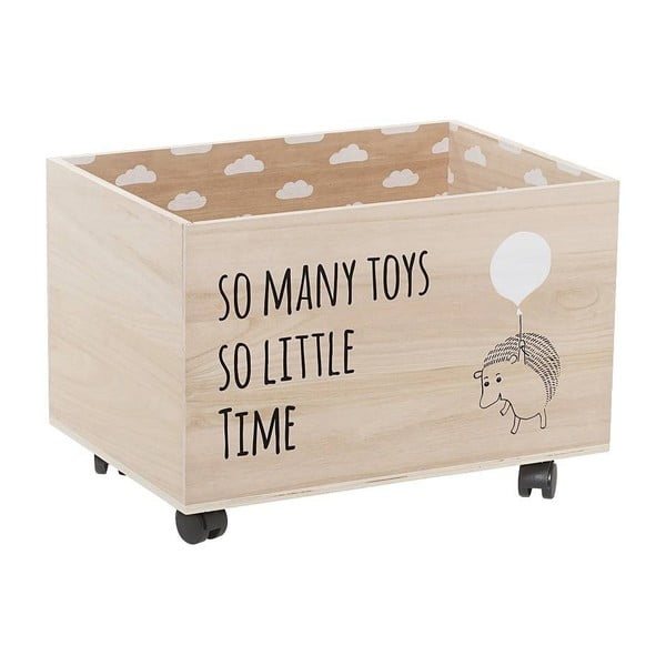 No koka paulovnijas izgatavota rotaļlietu glabāšanas kaste uz riteņiem Bloomingville Storage Box