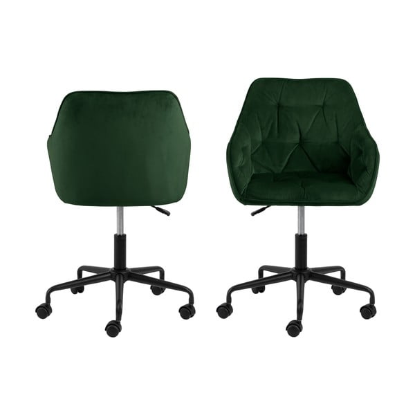 Zaļš biroja krēsls ar samta apdari Actona Brooke-image-4