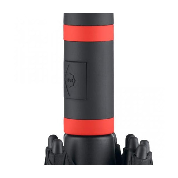Melns vējdrošs lietussargs ar sarkanām detaļām Ambiance Fare Proof, ⌀ 112 cm-image-4