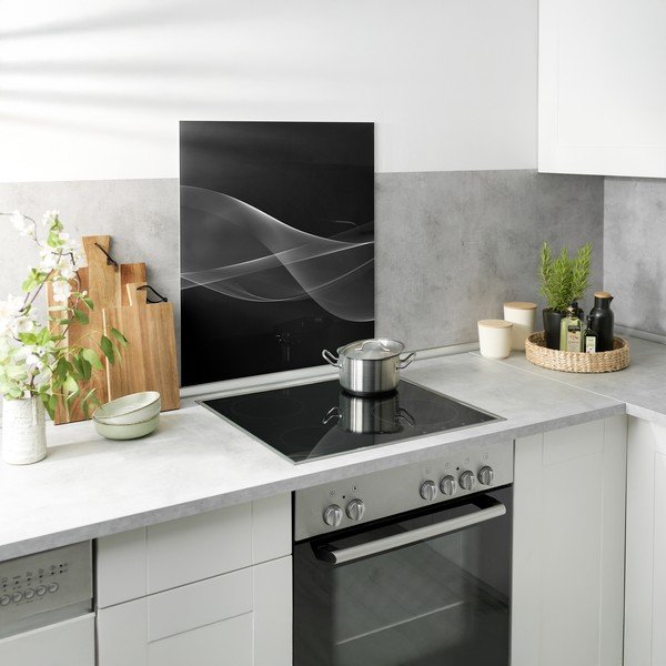 Rūdīta stikla plīts sienas aizsargplāksne 70x60 cm Smoke – Wenko-image-1