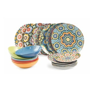 18 gabalu porcelāna šķīvju komplekts Villa d´Este Marakeša