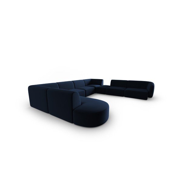 Zils samta stūra dīvāns (ar labo stūri/U veida) Paolo – Milo Casa-image-2