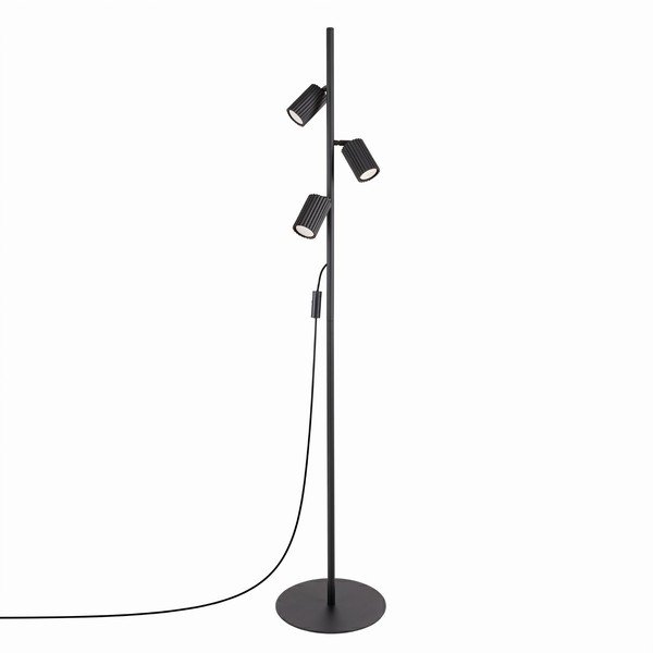 Melna alumīnija stāvlampa ar saliekamu konstrukciju (augstums 155 cm) Gleam – Sollux
