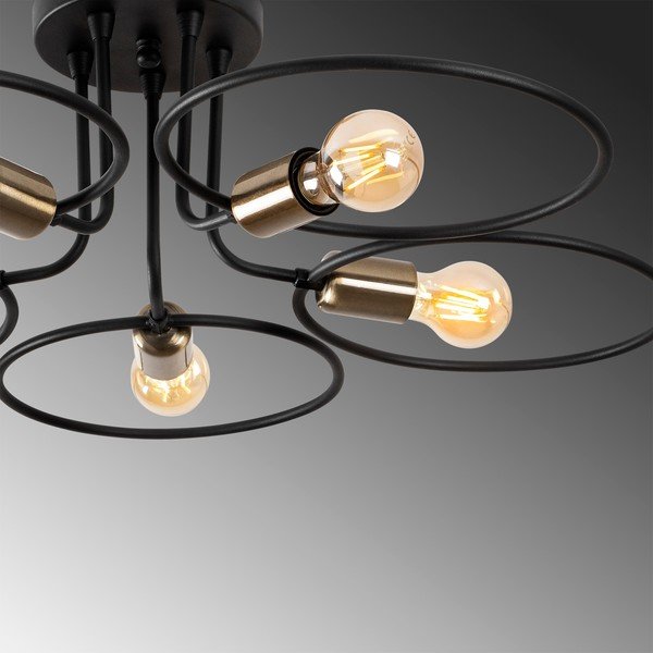 Melna griestu lampa Circle – Opviq lights-image-4