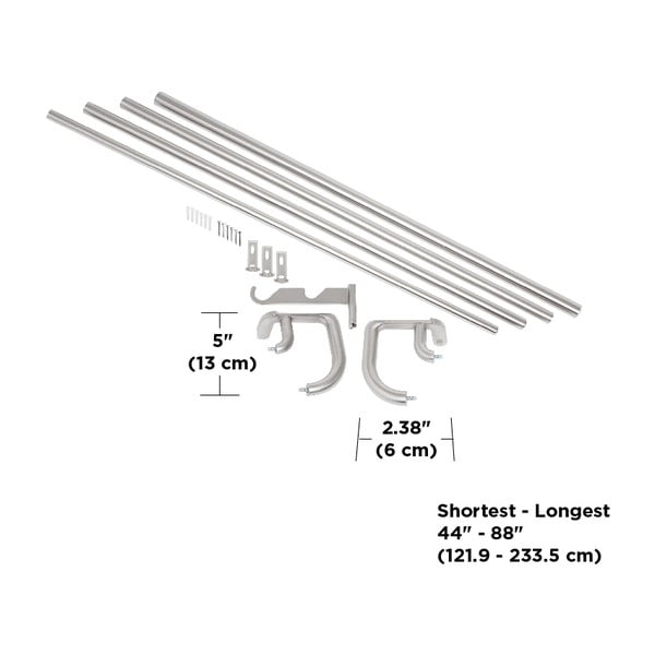 Nerūsējošā tērauda regulējama dubultā aizkaru stanga 224–366 cm Twilight – Umbra-image-4