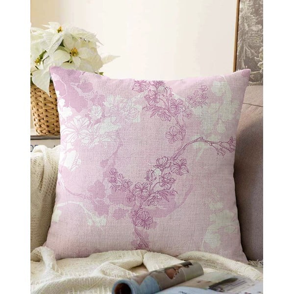 Rozā spilvendrāna ar kokvilnas maisījumu Minimalist Cushion Covers Bloom, 55 x 55 cm