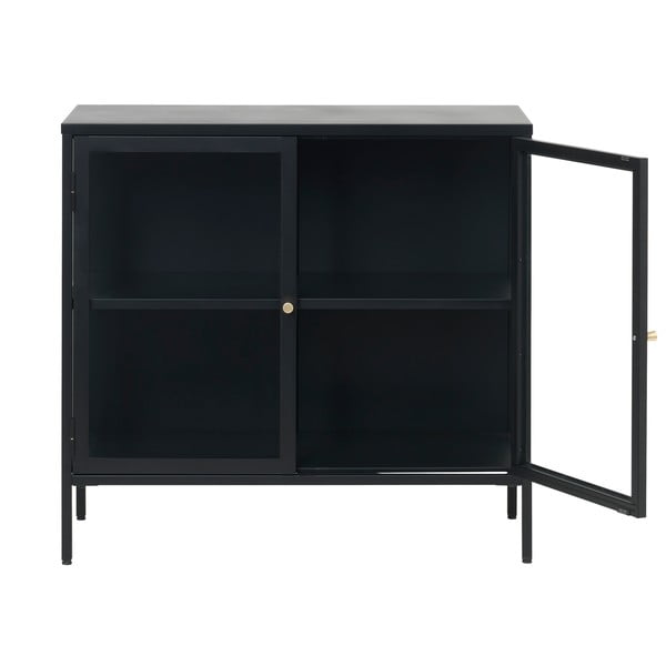 Melna metāla vitrīna 90x85 cm Carmel – Unique Furniture-image-2