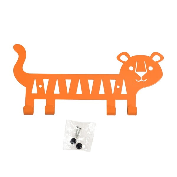 Oranžs metāla sienas bērnu drēbju pakaramais Tiger – Rex London-image-3