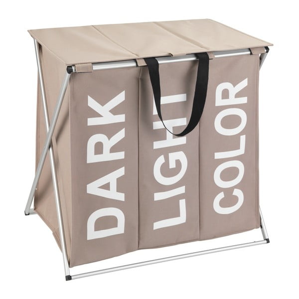 Bēšs trīskāršais veļas grozs Wenko Trio, 118 l-image-2