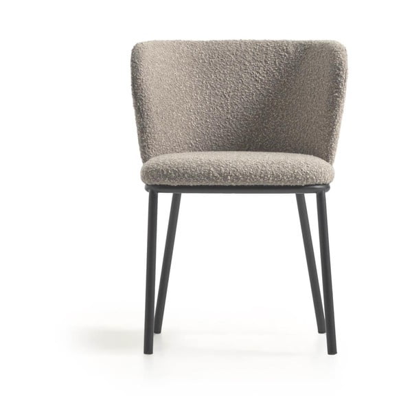 Gaiši pelēks polsterēts ēdamistabas krēsls Ciselia – Kave Home-image-2
