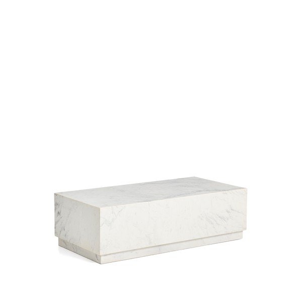 Balts marmora žurnālgaldiņš 50x100 cm Sorein – Kave Home