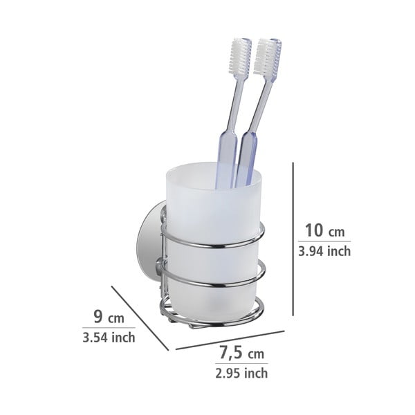 Pelēks nerūsējošā tērauda pašlīmējošs vannas istabas piederumu komplekts Turbo-Loc – Wenko-image-2