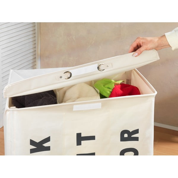 Bēšs trīskāršais veļas grozs Wenko Trivo, 117,6 l-image-4