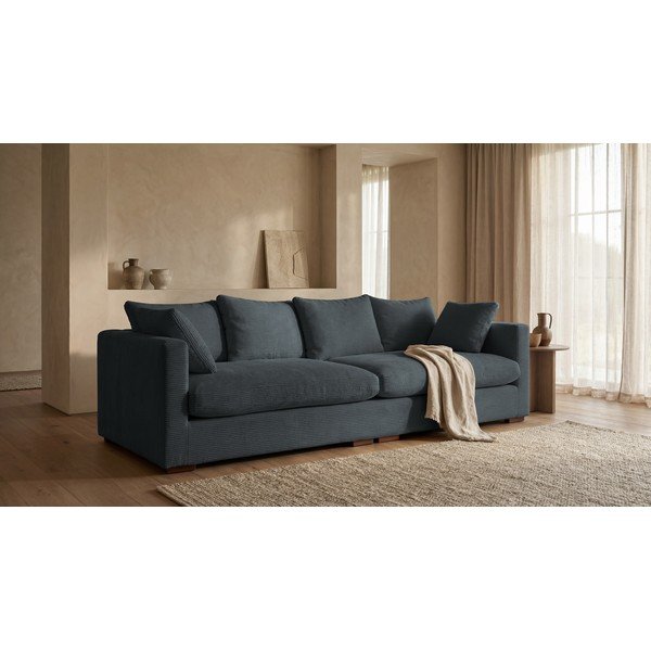 Pelēks velveta dīvāns 266 cm Comfy – Scandic-image-1