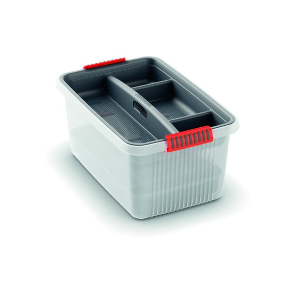 Pelēks plastmasas uzglabāšanas kastes sadalītājs 54,5x36x8,5 cm K Latch Box – KIS-image-3