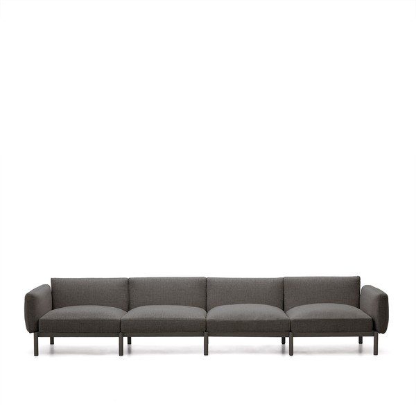 Tumši pelēks dārza modulārais dīvāns 370 cm Sorells – Kave Home-image-2