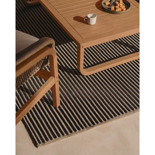 Melns/bēšs āra paklājs 160x230 cm Satanca – Kave Home-image-1