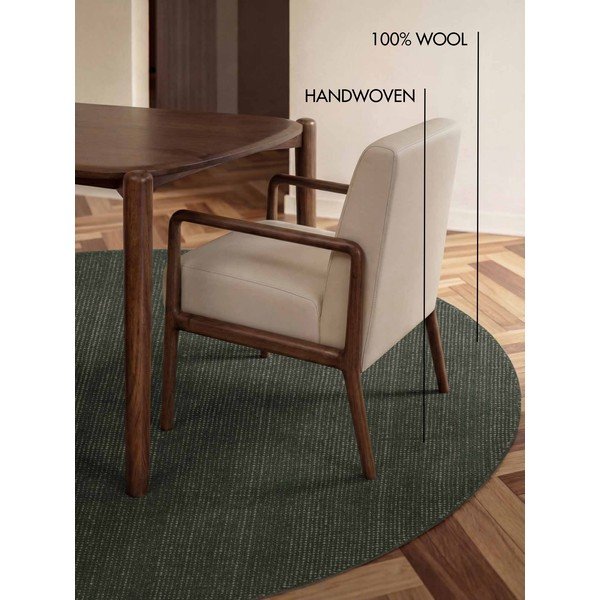 Tumši zaļš ar rokām darināts vilnas apaļš paklājs ø 200 cm Greenwich – Ted Baker-image-4