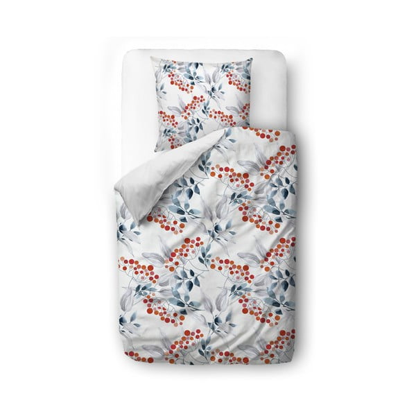Balta kokvilnas satīna vienvietīga gultas veļa 140x200 cm Rowan Pattern – Butter Kings