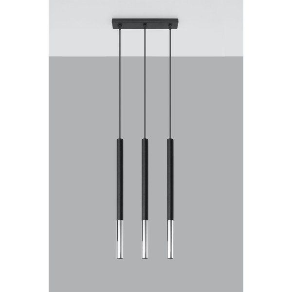 Melna griestu lampa ar sudraba krāsas dekoru Sollux Asarot-image-1