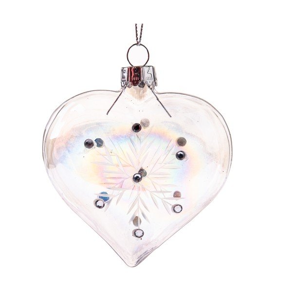 Stikla Ziemassvētku eglītes rotājums 8,5 cm Heart – Dakls