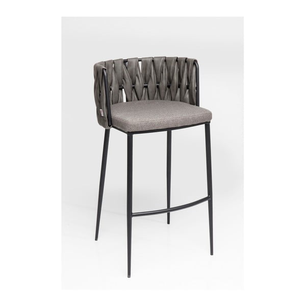 2 bāra krēslu komplekts ar pelēku polsterējumu un dižskābarža koka kājām Kare Design