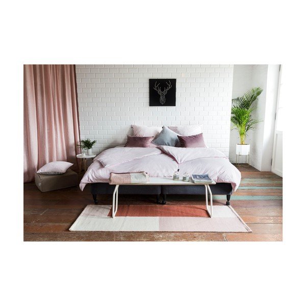 Rozā divguļamais/īpaši garš segas pārvalks no Ēģiptes kokvilnas 200x220 cm Peonia – WeLoveBeds-image-3