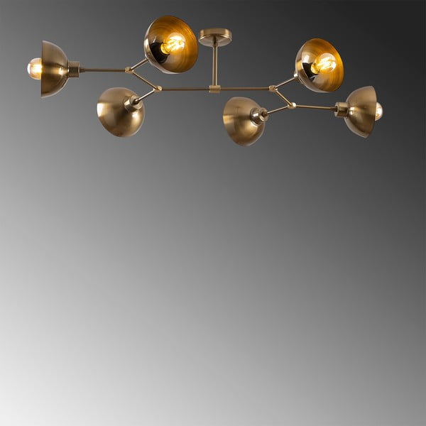 Zelta krāsas griestu lampa ar metāla abažūru 52x102 cm Dram – Opviq lights-image-3