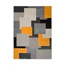 Pelēks un oranžs paklājs Universal Leo Square, 140 x 200 cm