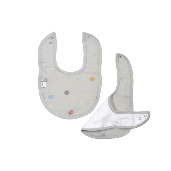 Pelēks muslīna bērnu priekšautiņš Kindsgut Dots-image-2