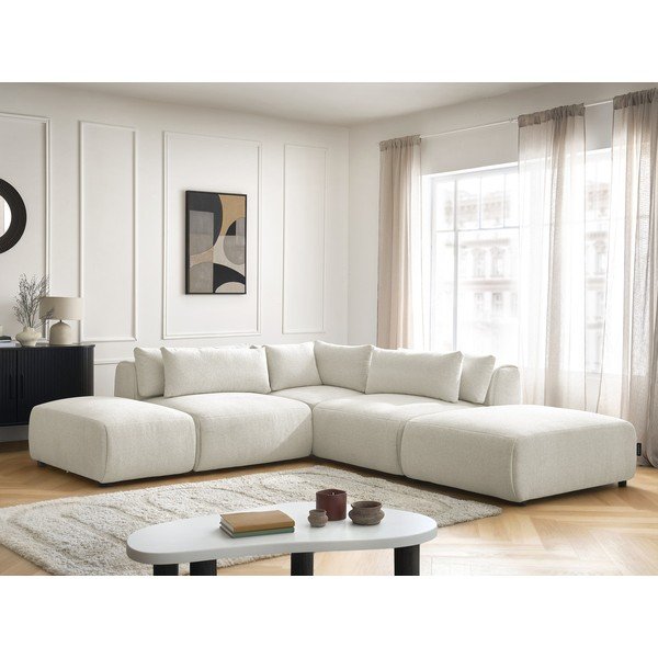 Balts regulējams modulārais stūra dīvāns Jana – Bobochic Paris-image-3