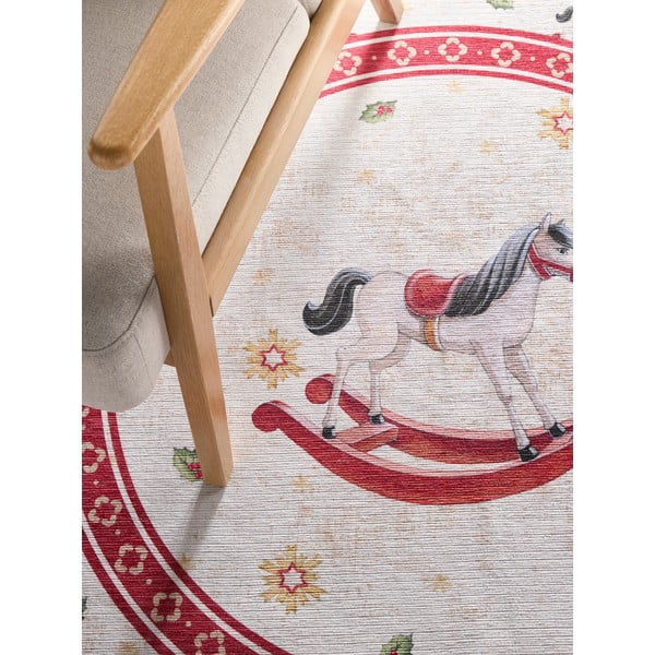 Sarkans apaļš paklājs ar Ziemassvētku motīvu ø 160 cm Toy's Delight Rocking Horse – Villeroy&Boch-image-2