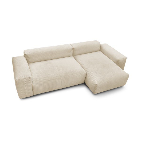 Bēšs velveta stūra dīvāns (labais stūris) Lafayette – Bobochic Paris-image-3