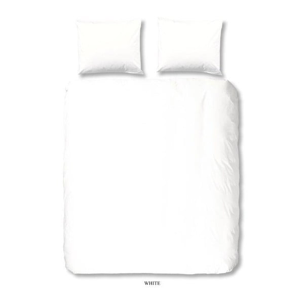 Balta kokvilnas divvietīga gultasveļa Good Morning Uni, 200 x 240 cm