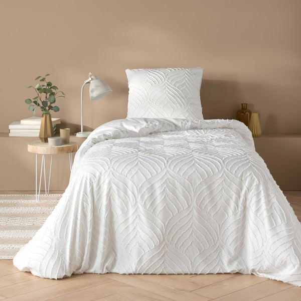 Balta vienguļamā mikrošķiedras gultas veļa 140x200 cm Heltie – douceur d'intérieur