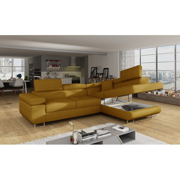 Dzeltens salokāms/ar uzglabāšanas vietu stūra dīvāns (ar labo stūri/L veida) Anton – ELTAP-image-4