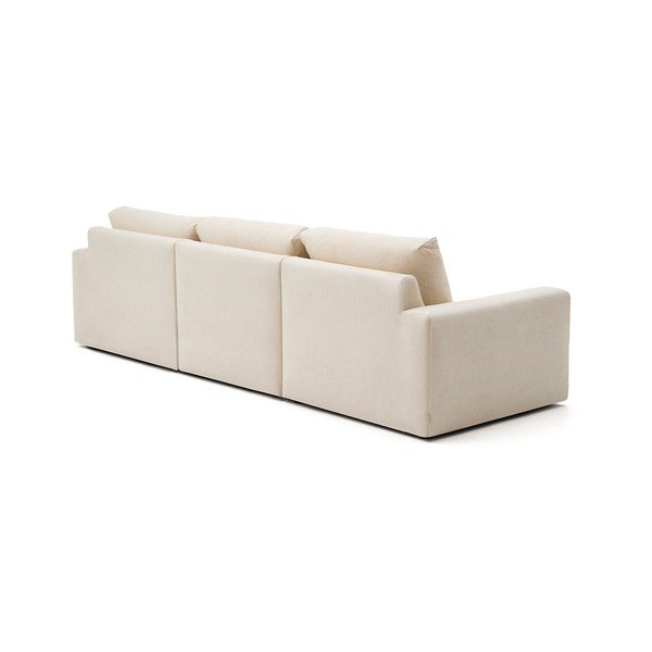 Bēšs stūra dīvāns no šenila auduma (ar labo stūri/ar zvilni) Alea – Kave Home-image-4