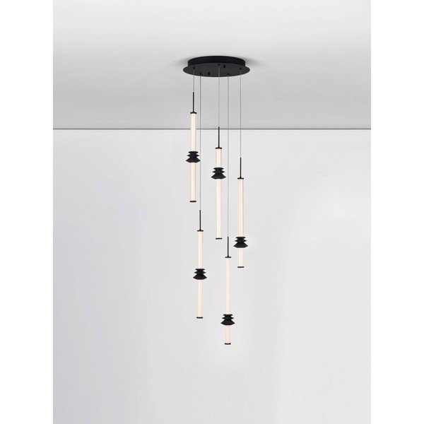 Matēti melna keramikas LED piekaramā lampa ar regulējamu spilgtumu ar akrila stikla abažūru ø 35 cm Stalactite – Nova Luce-image-3