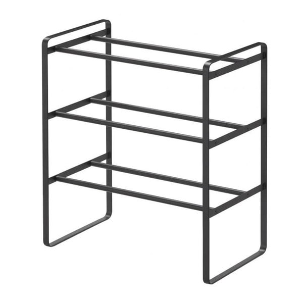 Melns regulējams apavu plaukts ar 3 līmeņiem YAMAZAKI Maebashi-image-1