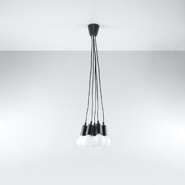 Melna piekaramā lampa 25x25 cm Rene – Sollux-image-1