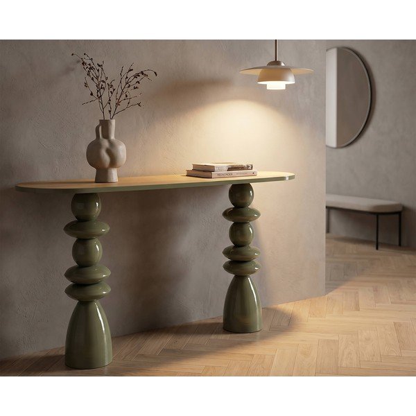 Zaļš metāla konsoles galds 45x150 cm Metal Console – Mauro Ferretti-image-1