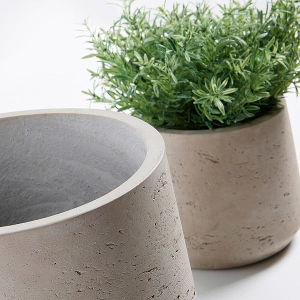 Divu gaiši pelēku betona podiņu komplekts Kave Home Lux-image-2