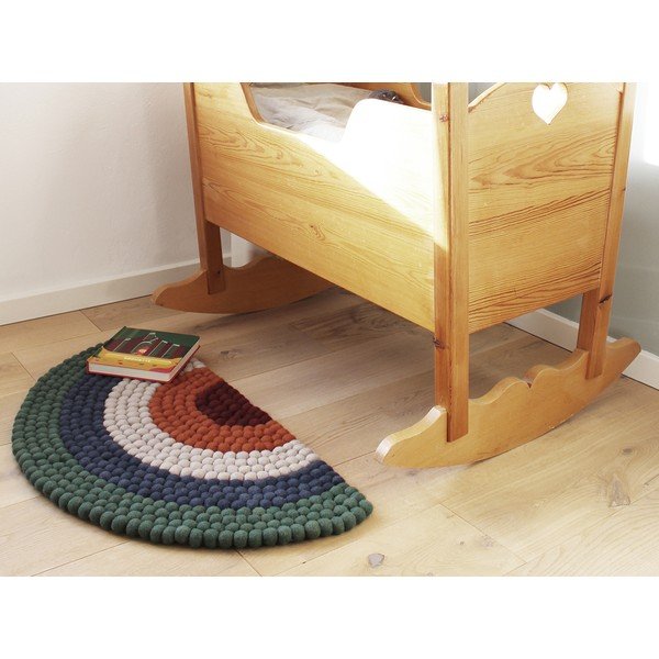 Wooldot Ball Rugs Rainbow Green bērnu bumbiņu vilnas paklājs-image-4