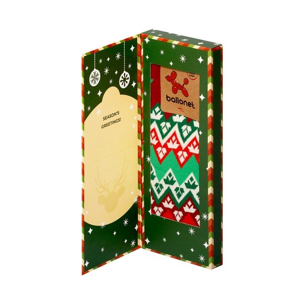Zeķes Ballonet Season´s Greetings Socks Card with Flake, 36-40 izmērs-image-3