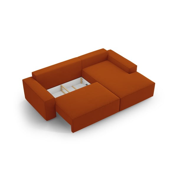 Ķieģeļu sarkans salokāms stūra dīvāns (ar labo stūri) Jodie – Micadoni Home-image-4