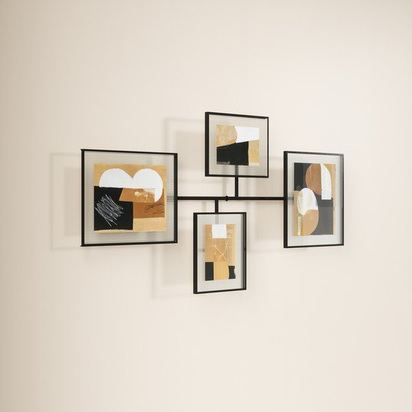 Spīdīgi melns metāla/stikla piekarināms foto rāmis 57x99 cm Flute – Umbra-image-2