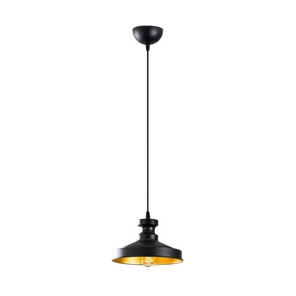 Melna piekaramā lampa ar metāla abažūru ø 22 cm Berceste – Opviq lights-image-2