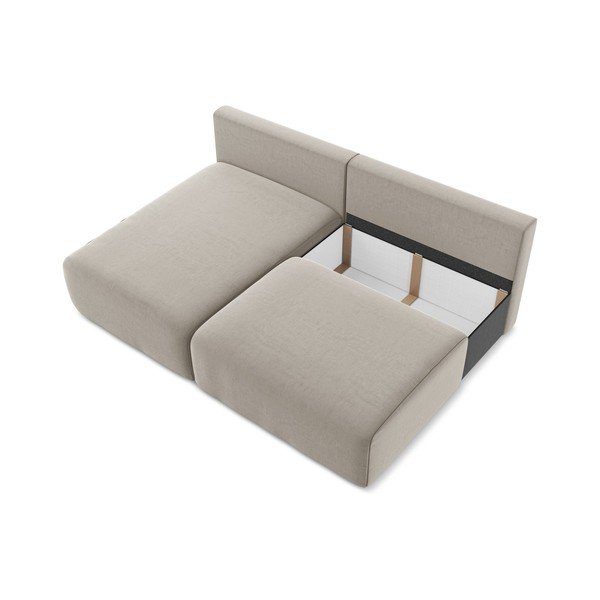 Pelēkbrūns samta salokāms stūra dīvāns ar uzglabāšanas vietu (ar kreiso stūri/ar zvilni) Kalena – Makamii-image-4