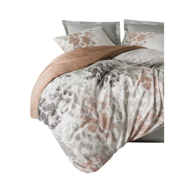 Pelēkbēša divguļamā/īpaši gara gultas veļa no kokvilnas satīna 240x220 cm Blatt – Mijolnir