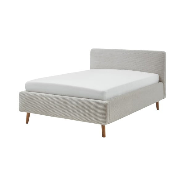 Bēša polsterēta vienvietīga gulta bez režģa 120x200 cm Mattis – Meise Möbel